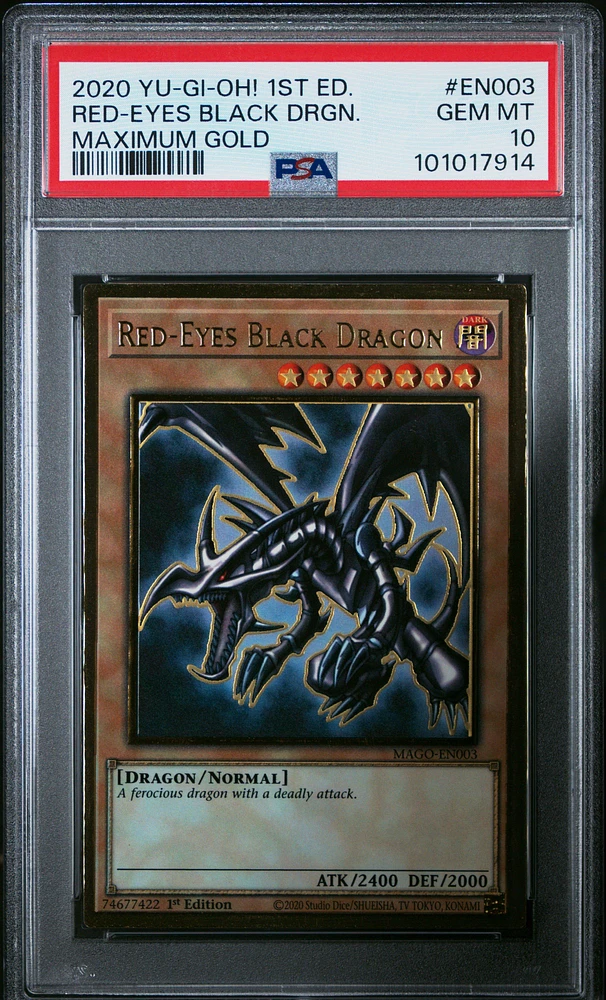 2020 Yu-gi-oh! Maximum Gold En003 Red-eyes Black Dragon 1st Edition PSA