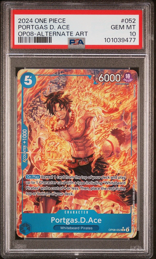 2024 One Piece Op08-two Legends 052 Portgas D. Ace Alternate Art PSA 10