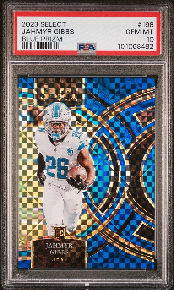 2023 Panini Select Jahmyr Gibbs Blue Prizm PSA 10