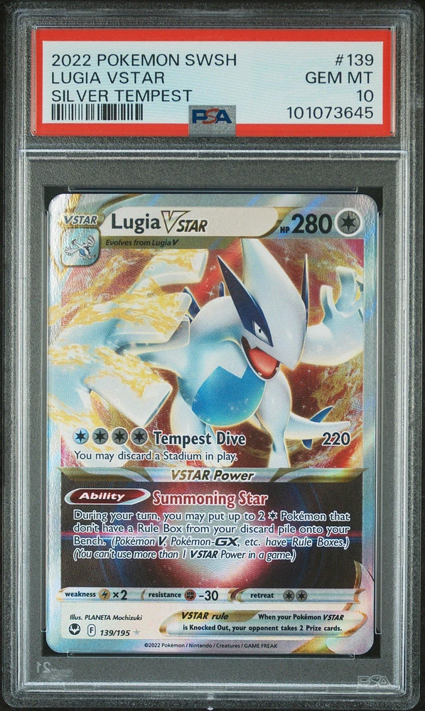 2022 Pokemon Sword & Shield Silver Tempest 139 Lugia Vstar PSA