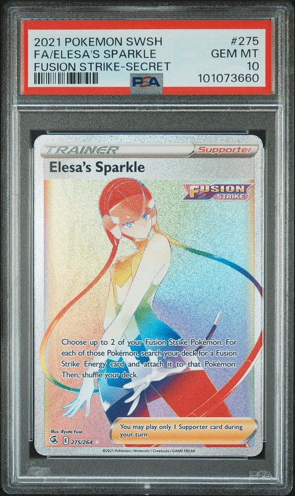 2021 Pokemon Sword & Shield Fusion Strike 275 Full Art/elesa's Sparkle Secret PSA