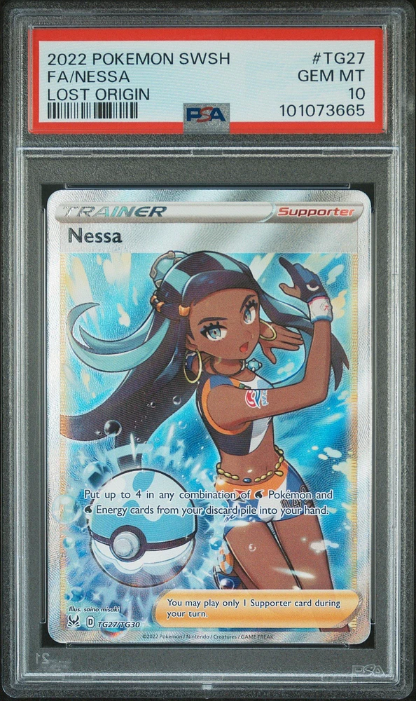 2022 Pokemon Sword & Shield Lost Origin Tg27 Full Art/nessa PSA