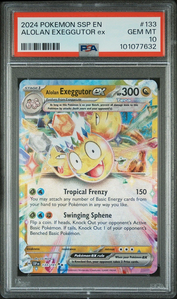 2024 Pokemon Ssp En-surging Sparks 133 Alolan Exeggutor Ex PSA