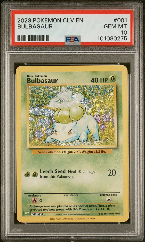 2023 Pokemon Clv-trading Card Game Classic Venusaur & Lugia Ex Deck 001 Bulbasaur PSA