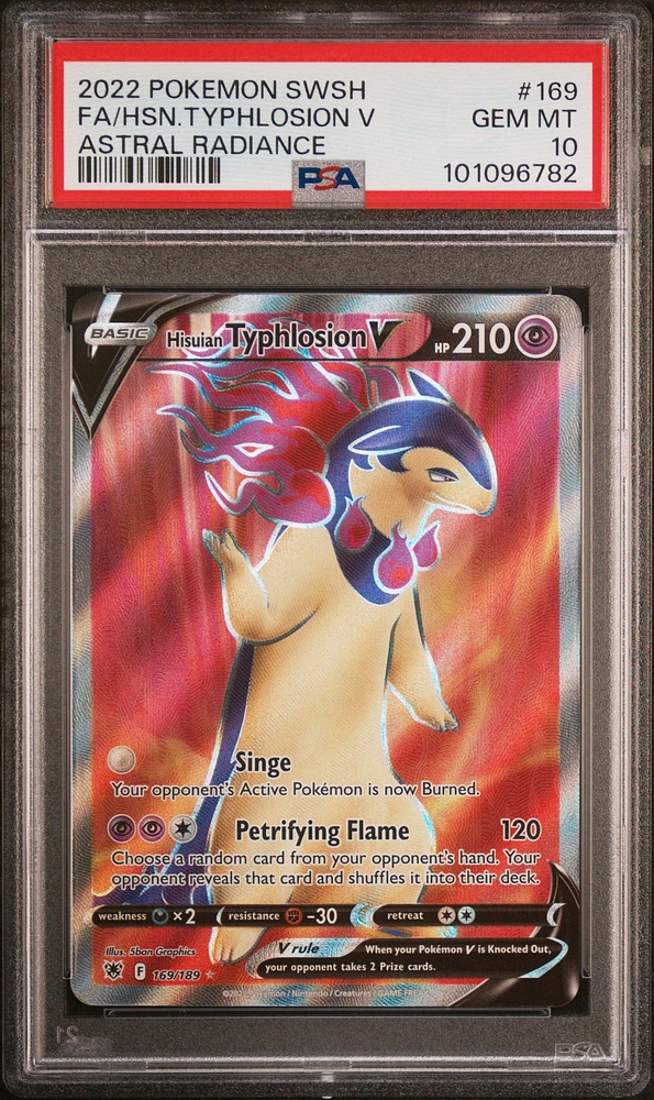 2022 Pokemon Sword & Shield Astral Radiance 169 Full Art/hisuian Typhlosion V PSA 10