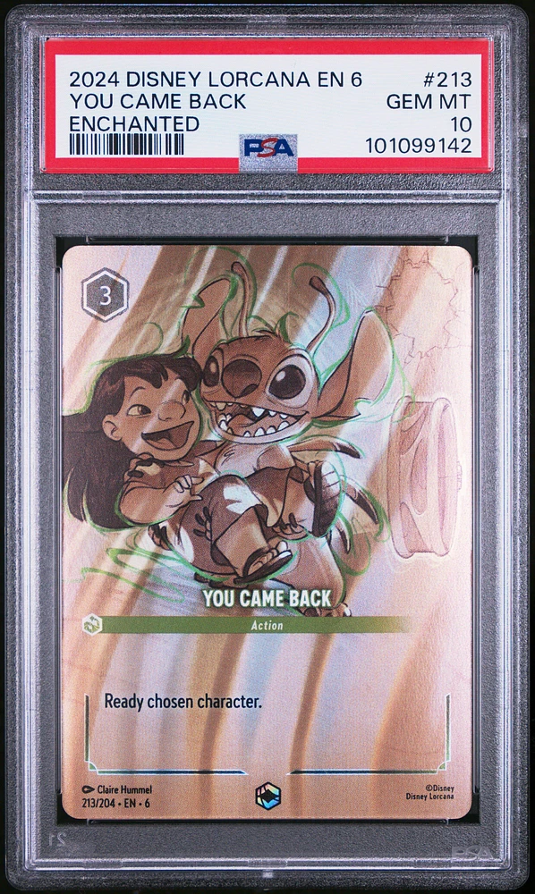2024 Disney Lorcana En 6-azurite Sea 213 You Came Back Enchanted PSA