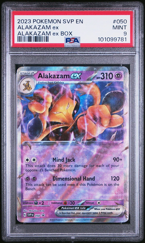 2023 Pokemon Svp En-sv Black Star Promo 050 Alakazam Ex Alakazam Ex Box PSA