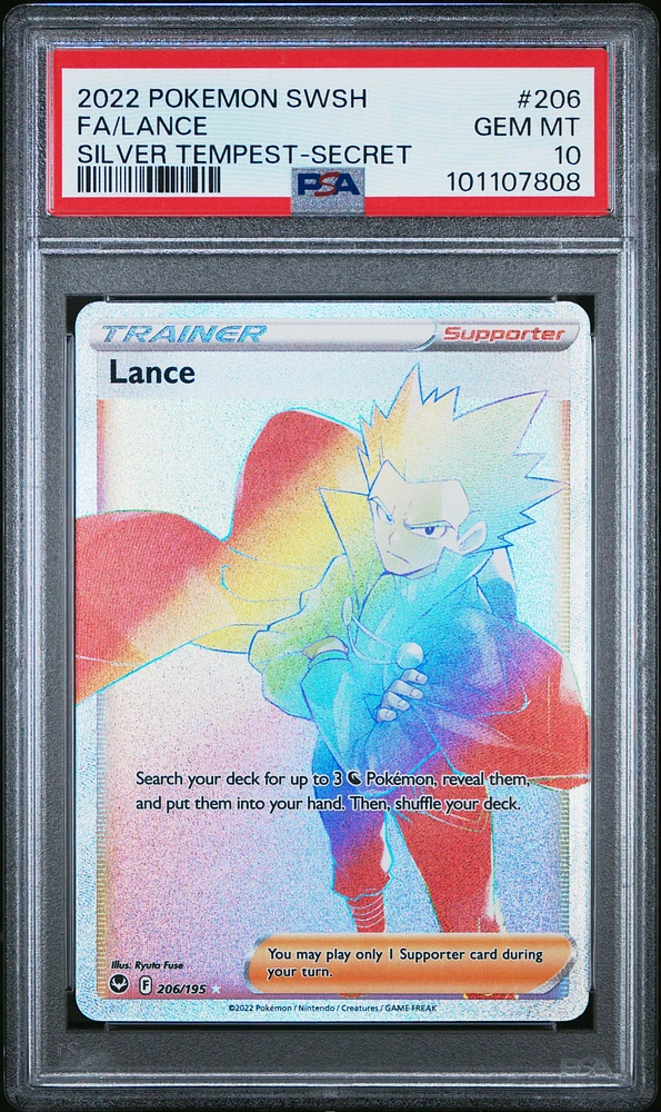 2022 Pokemon Sword & Shield Silver Tempest 206 Full Art/lance Secret PSA