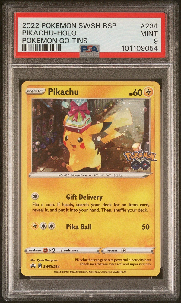 2022 Pokemon Swsh Black Star Promo 234 Pikachu-holo Pokemon Go Tins PSA