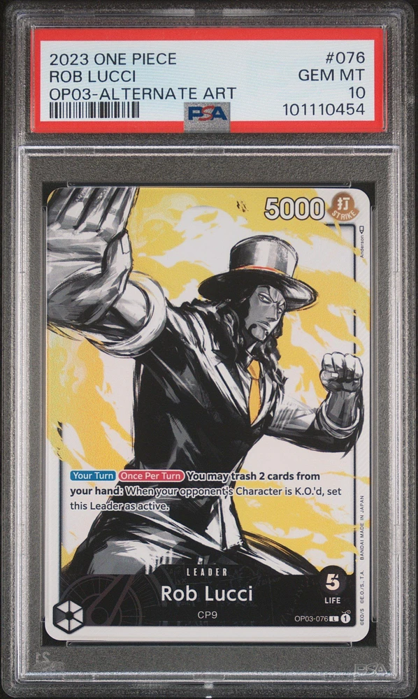 2023 One Piece Pillars Of Strength Rob Lucci Alternate Art PSA 10