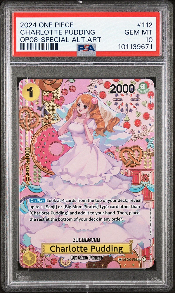 2024 One Piece Op08-two Legends 112 Charlotte Pudding Special Alternate Art PSA 10