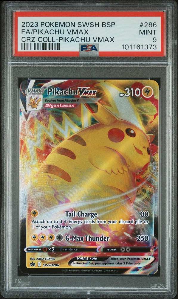 2023 Pokemon Swsh Black Star Promo 286 Full Art/pikachu Vmax Crown Zenith Collections-pikachu Vmax PSA