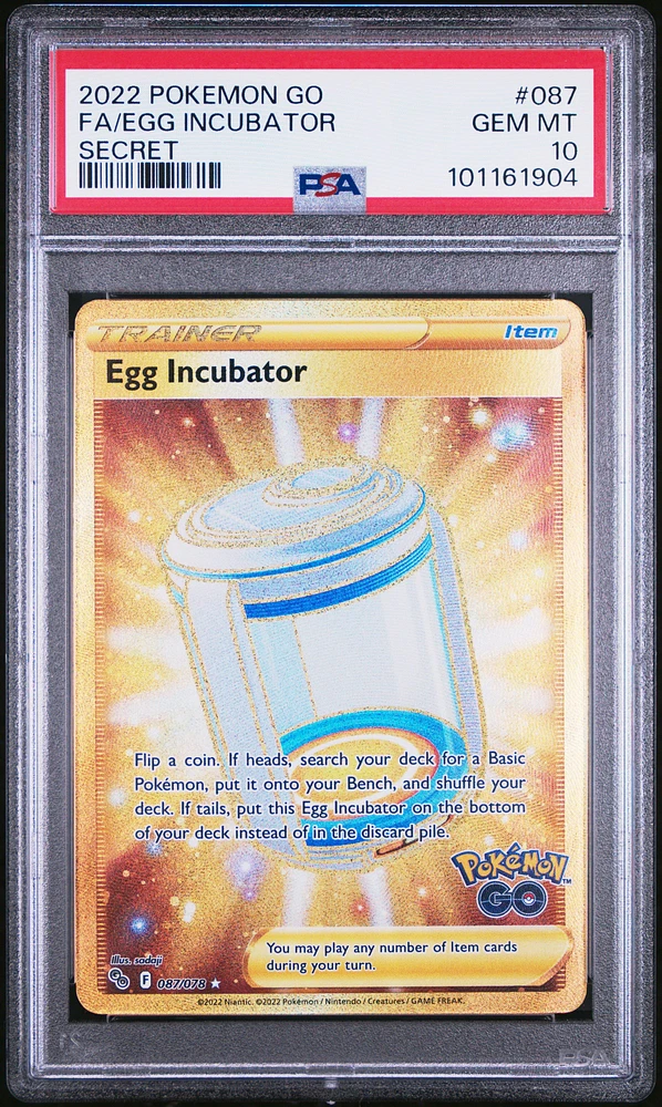 2022 Pokemon Go 087 Full Art/egg Incubator Secret PSA