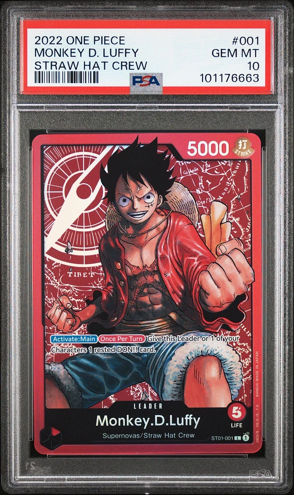 2022 One Piece Starter Deck-straw Hat Crew Monkey D. Luffy PSA 10
