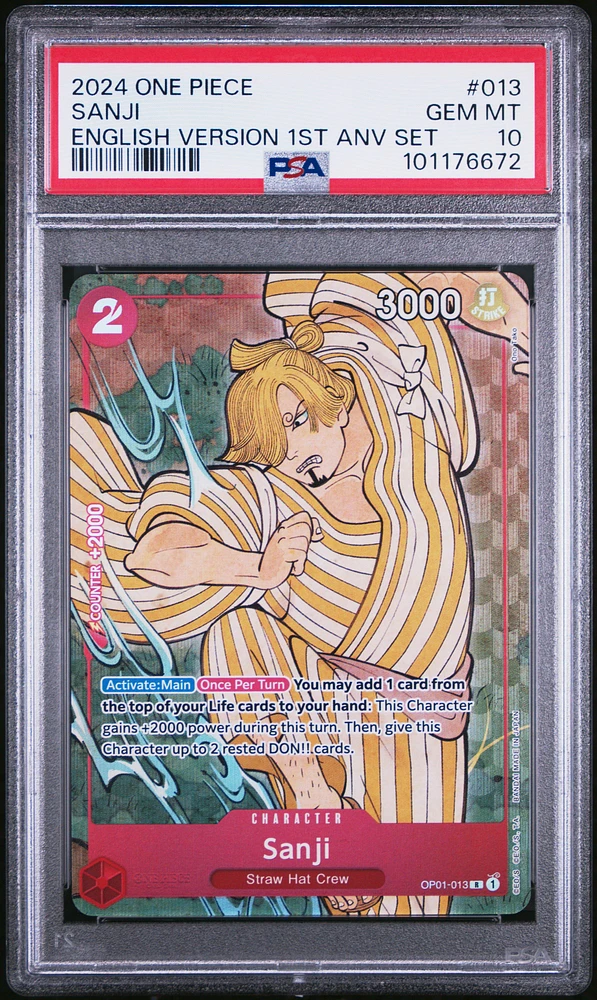 2024 One Piece English Version 1st Anniversary Set 013 Sanji PSA 10