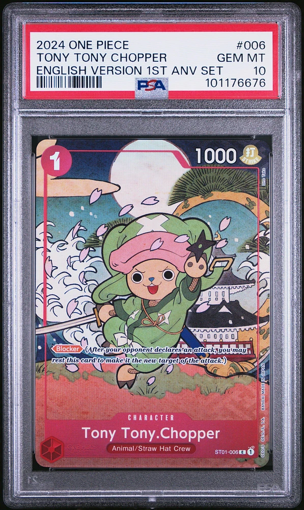 2024 One Piece English Version 1st Anniversary Set 006 Tony Tony Chopper PSA 10