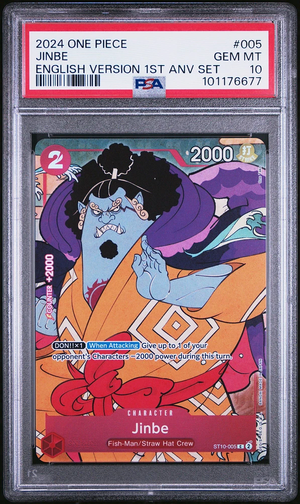 2024 One Piece English Version 1st Anniversary Set 005 Jinbe PSA 10