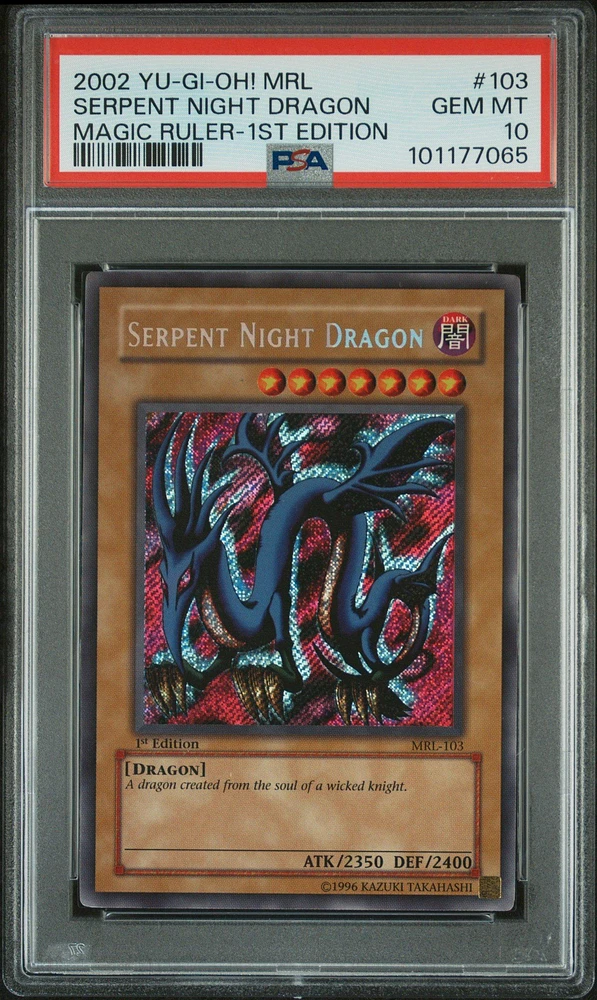 2002 Yu-gi-oh! Mrl-magic Ruler 103 Serpent Night Dragon 1st Edition PSA