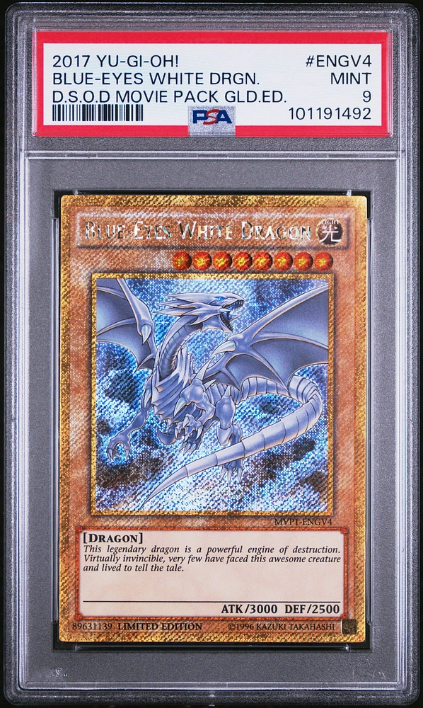 2017 Yu-gi-oh! The Dark Side Of Dimensions Movie Pack Gold Edition Engv4 Blue-eyes White Dragon PSA