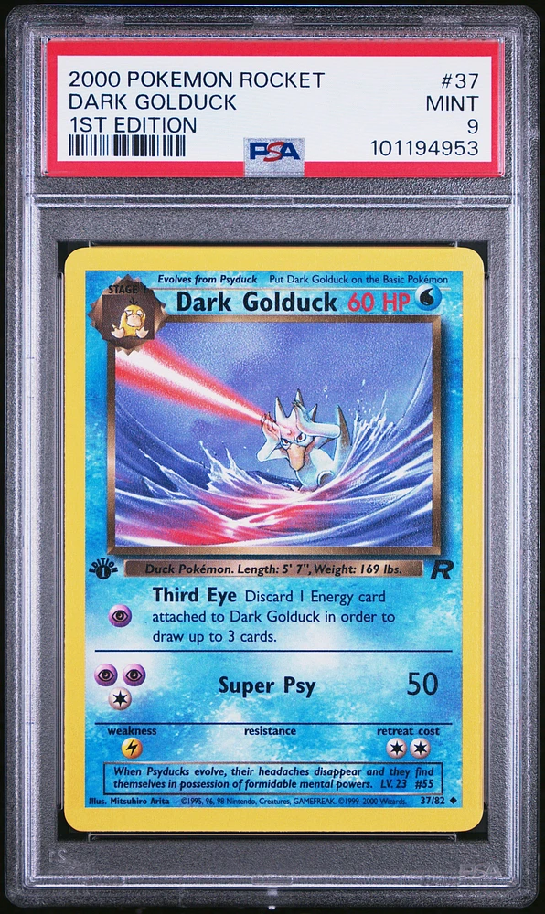2000 Pokemon Rocket 37 Dark Golduck 1st Edition PSA