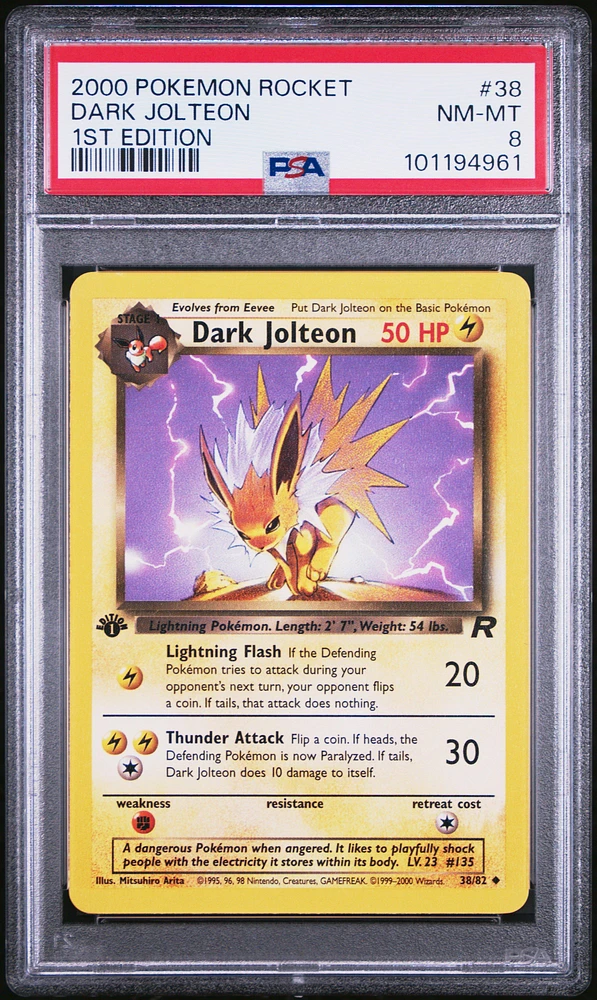 2000 Pokemon Rocket 38 Dark Jolteon 1st Edition PSA