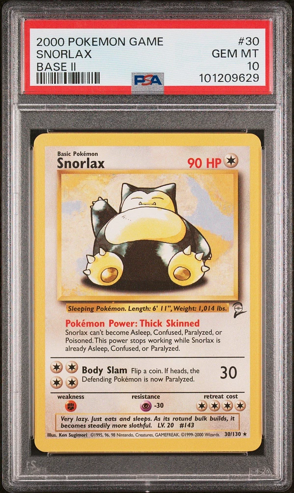 2000 Pokemon Game Base Ii 30 Snorlax PSA