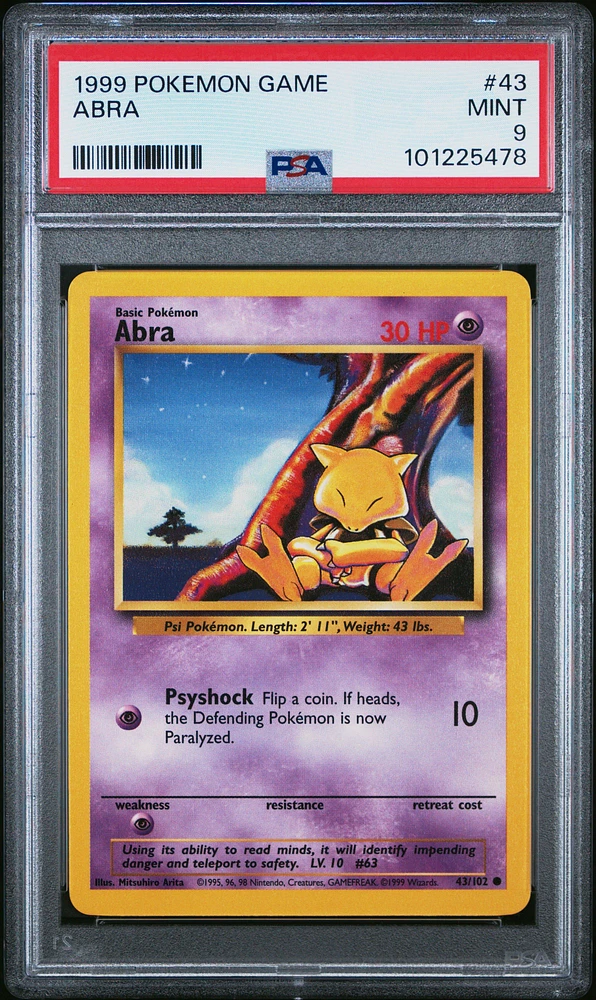 1999 Pokemon Game 43 Abra PSA