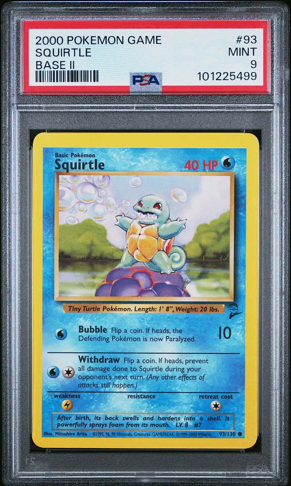 2000 Pokemon Game Base Ii 93 Squirtle PSA