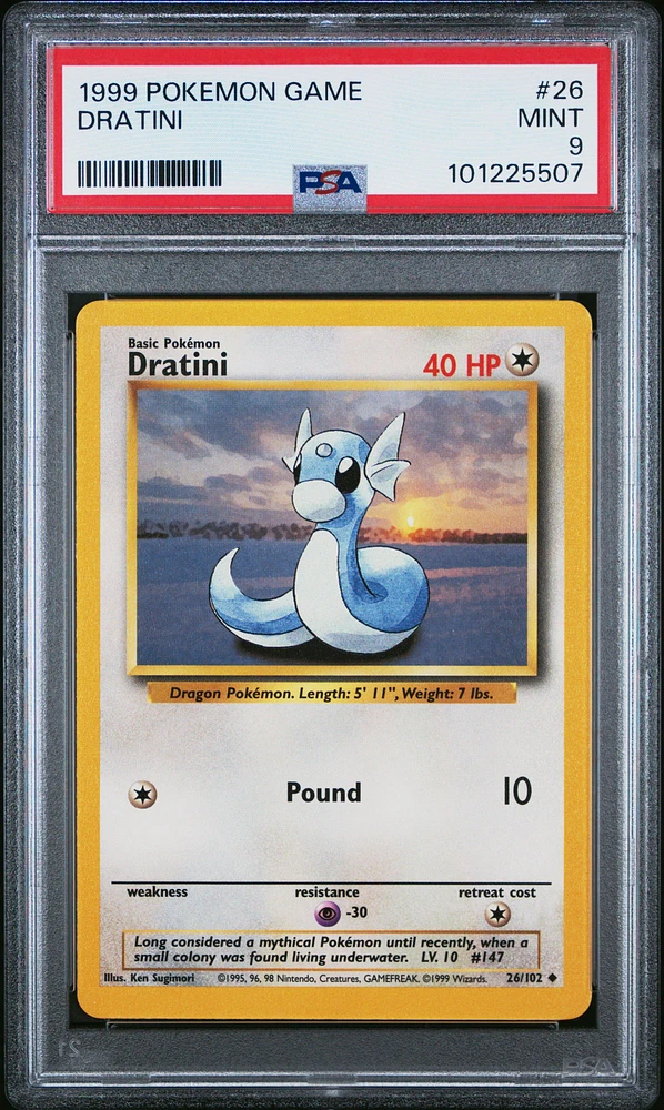 1999 Pokemon Game 26 Dratini PSA