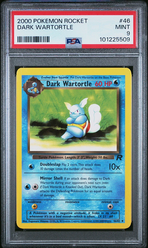 2000 Pokemon Rocket 46 Dark Wartortle PSA