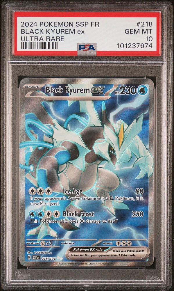 2024 Pokemon French Ssp Fr-surging Sparks 218 Black Kyurem Ex Ultra Rare PSA 10