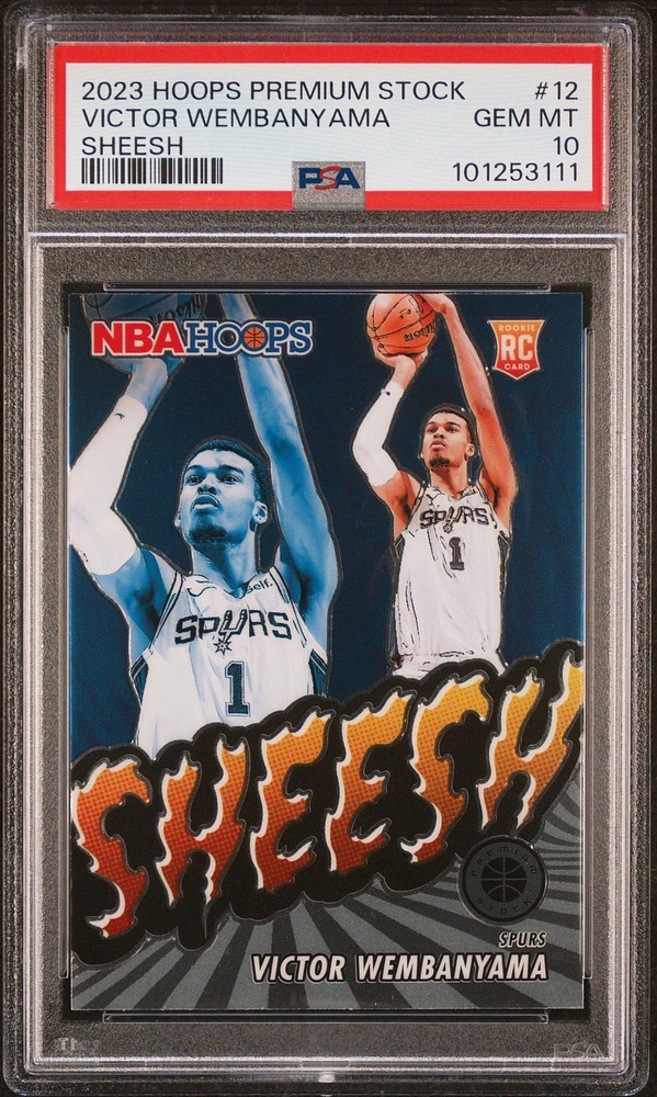 2023 Panini Hoops Premium Stock Sheesh 12 Victor Wembanyama PSA 10