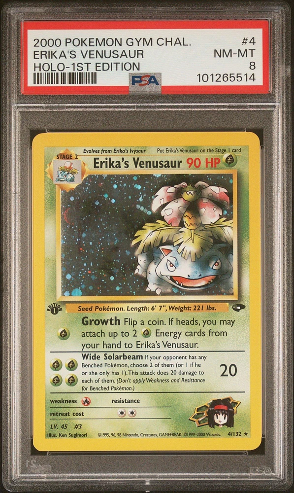 2000 Pokemon Gym Challenge 4 Erika's Venusaur Holo-1st Edition PSA