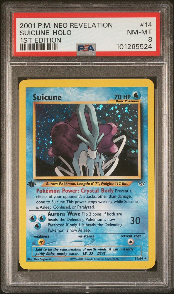 2001 Pokemon Neo Revelation 1st Edition 14 Suicune-holo PSA