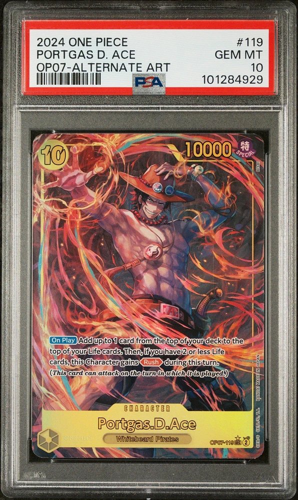 2024 One Piece 500 Years In The Future 119 Portgas D. Ace Alternate Art PSA 10
