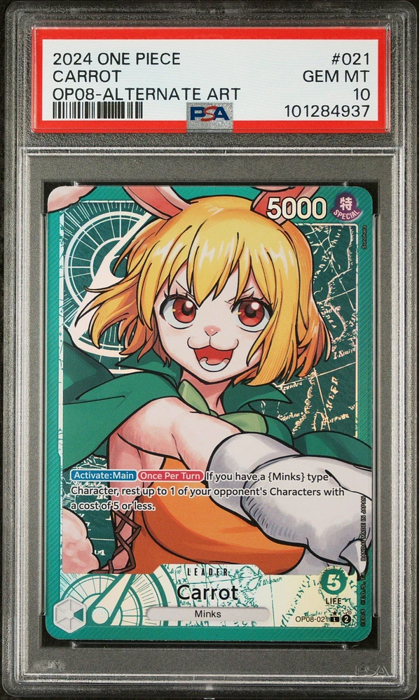 2024 One Piece Two Legends Carrot Alternate Art PSA 10