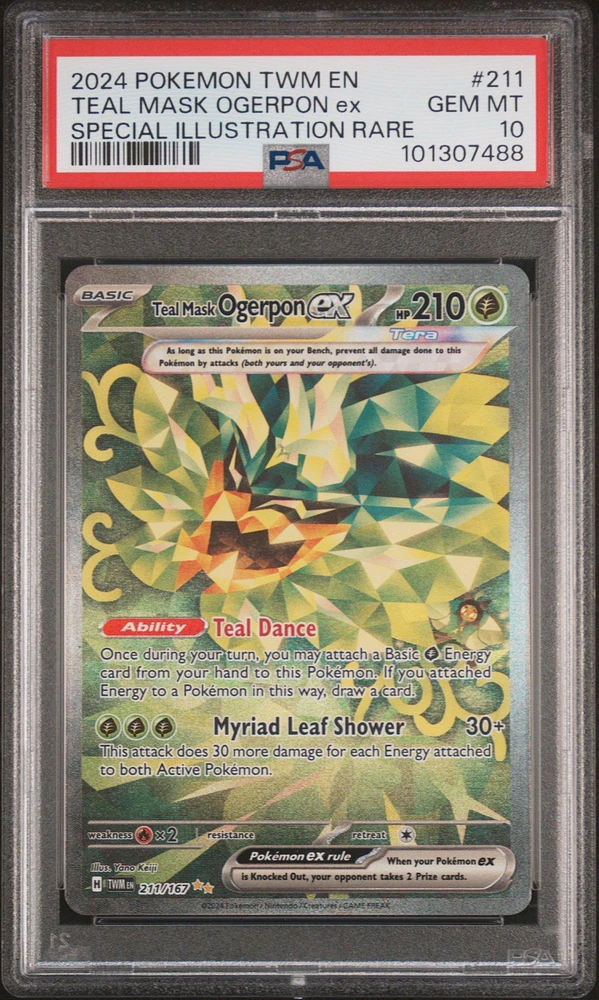 2024 Pokemon Twm En-twilight Masquerade 211 Teal Mask Ogerpon Ex Special Illustration Rare PSA