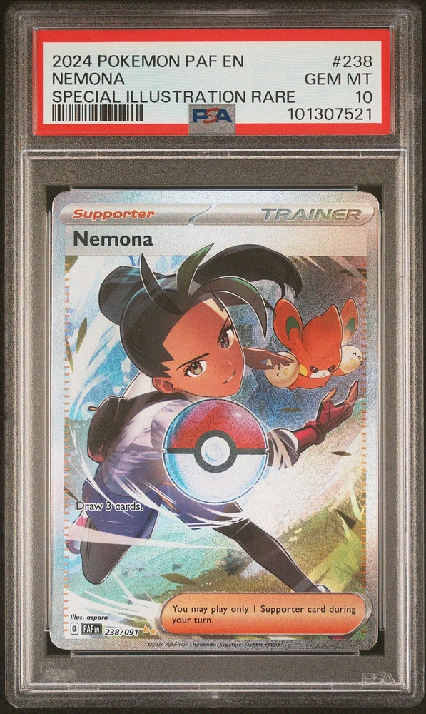 2024 Pokemon Paf En-paldean Fates 238 Nemona Special Illustration Rare PSA