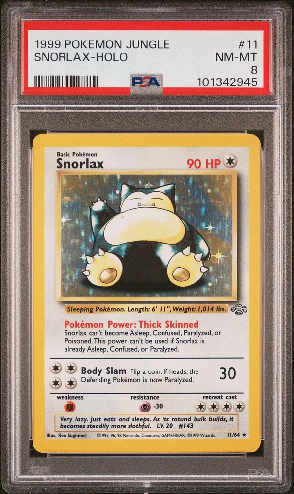 1999 Pokemon Jungle 11 Snorlax-holo PSA