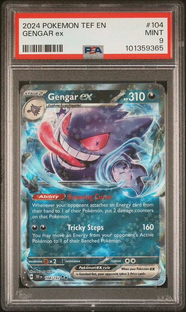 2024 Pokemon Tef En-temporal Forces Gengar Ex PSA