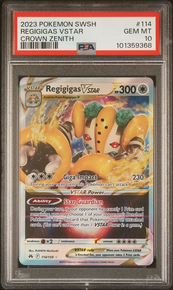 2023 Pokemon Sword And Shield Crown Zenith 114 Regigigas Vstar PSA 10