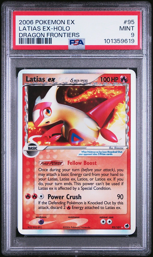 2006 Pokemon Ex Dragon Frontiers 95 Latias Ex-holo PSA 9