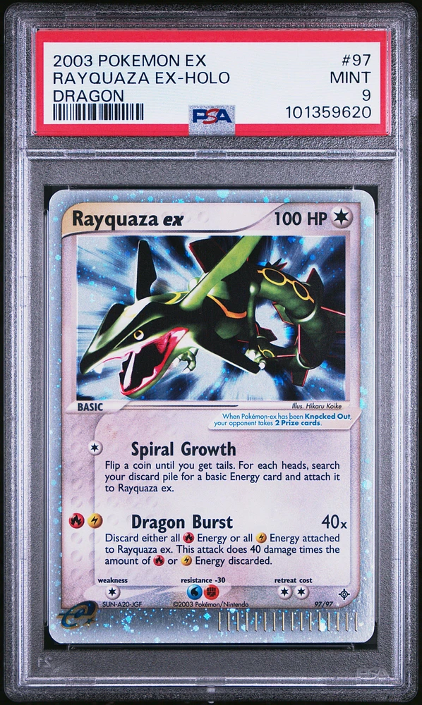 2003 Pokemon Ex Dragon 97 Rayquaza Ex-holo PSA