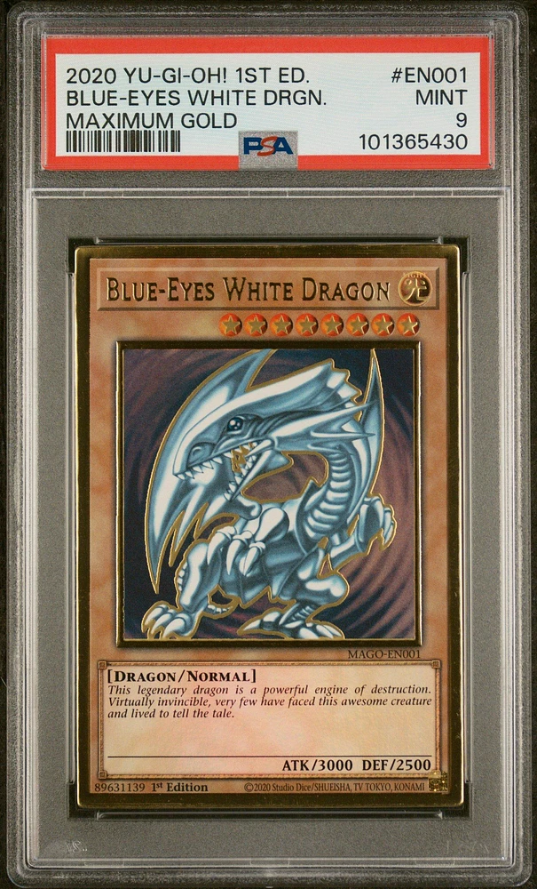 2020 Yu-gi-oh! Maximum Gold En001 Blue-eyes White Dragon 1st Edition PSA