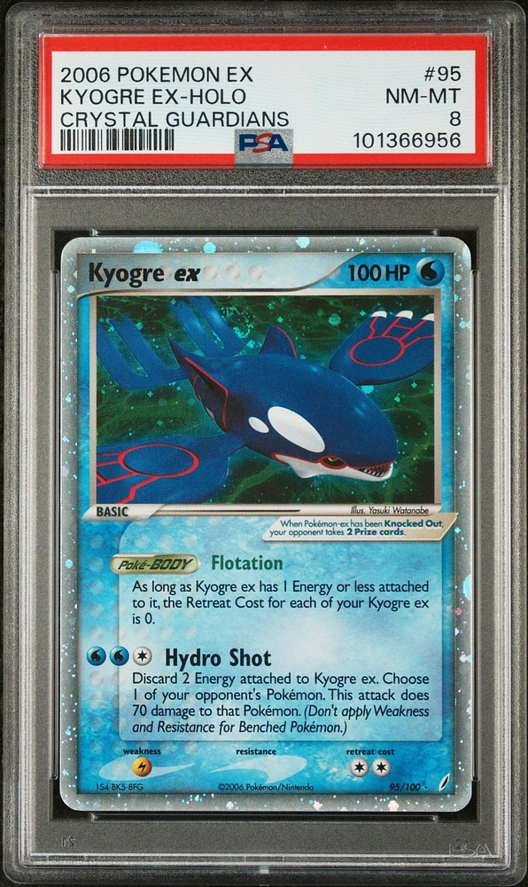 2006 Pokemon Ex Crystal Guardians 95 Kyogre Ex-holo PSA 8