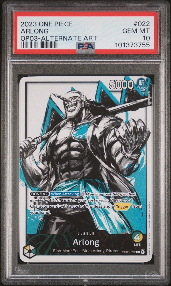 2023 One Piece Op03-pillars Of Strength 022 Arlong Alternate Art PSA 10