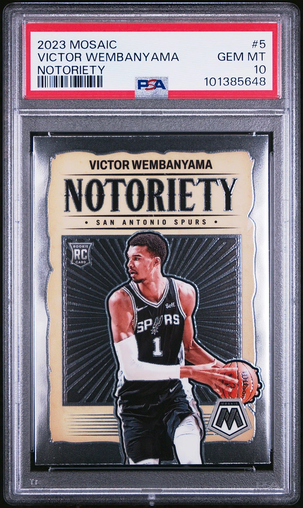 2023 Panini Mosaic Notoriety 5 Victor Wembanyama PSA 10