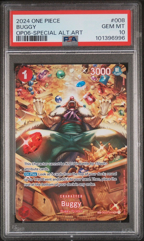 2024 One Piece Op06-wings Of The Captain 008 Buggy Special Alternate Art PSA 10