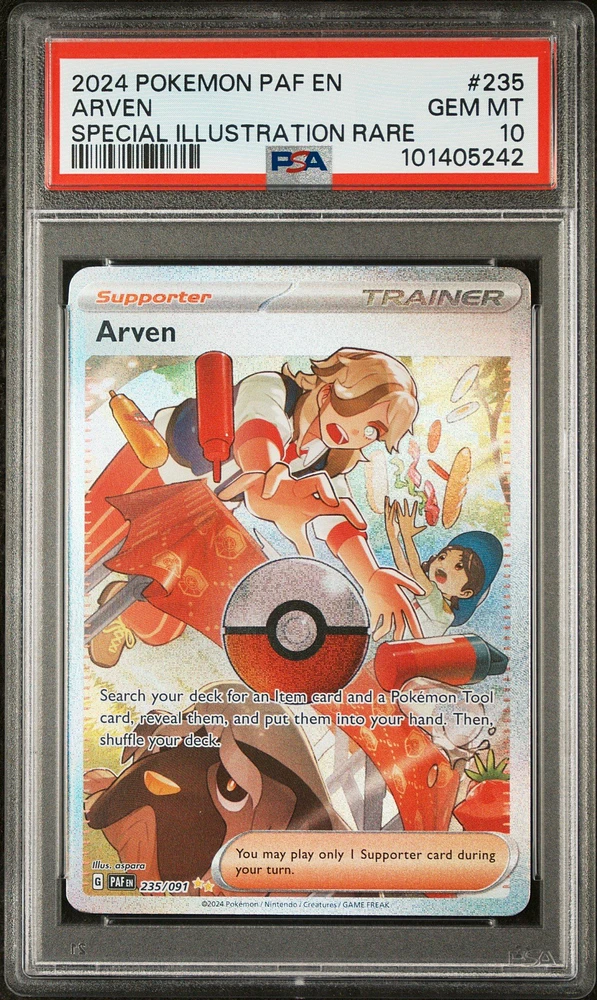 2024 Pokemon Paf En-paldean Fates 235 Arven Special Illustration Rare PSA