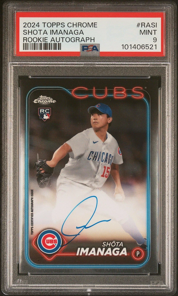 2024 Topps Chrome Rookie Autographs Rasi Shota Imanaga PSA 9